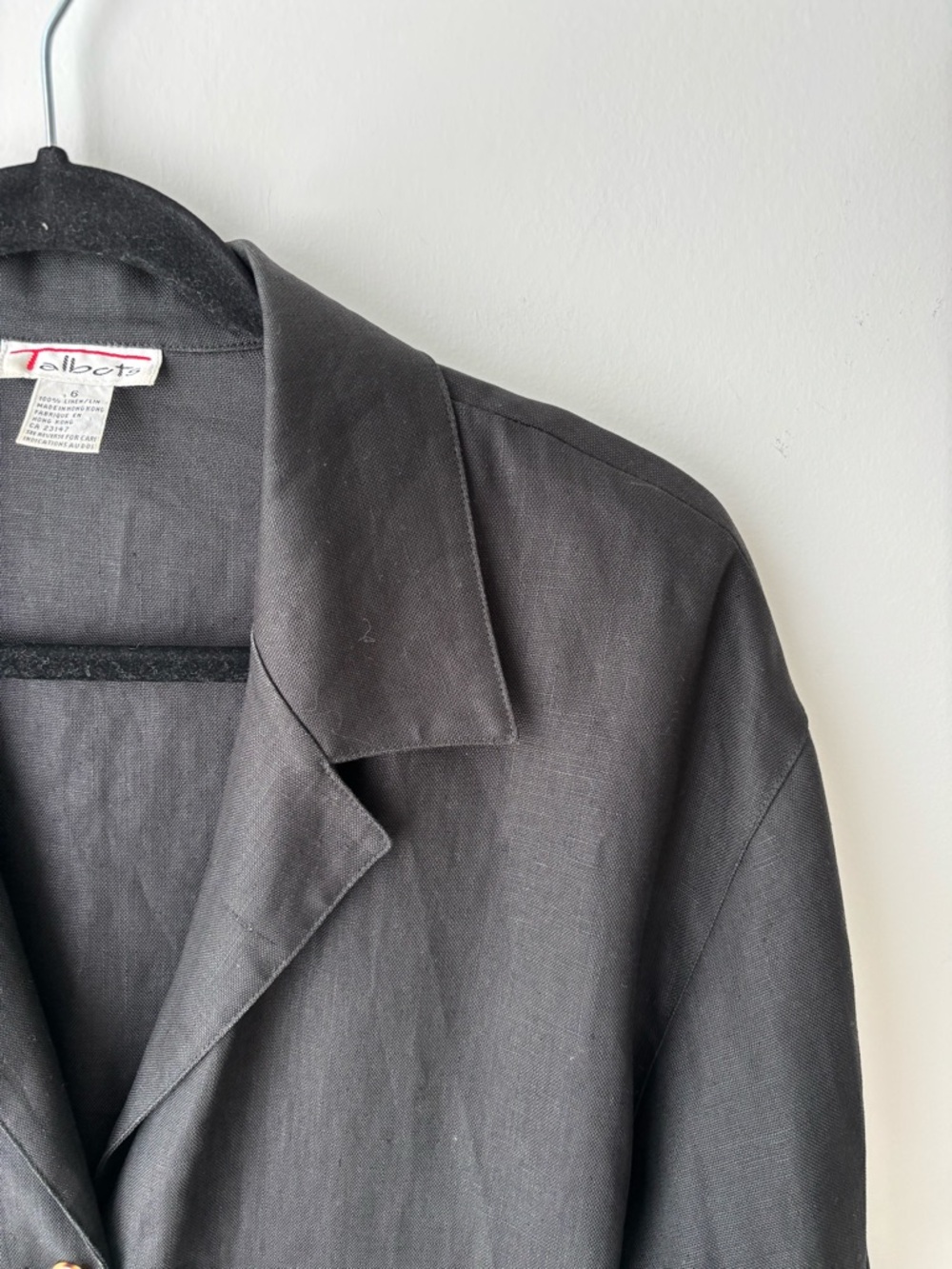 Vintage Talbots 100% Linen Blazer Jacket Size 6 Medium Minimalist Classic - Picture 2 of 11